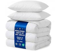 Édredon toutes saisons couette duvet linge de lit chaud léger été enfant | ENSEMBLE: 200x220 + 80x80 cm X 2 édredon chaud été linge de lit couette microfibre