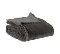 Vivaraise - Édredon Fara - 85x200 cm - 100% velours de coton - Couverture d'appoint, couvre-lit, couette légère - Garnissage moelleux - Couette réversible - Finition à franges