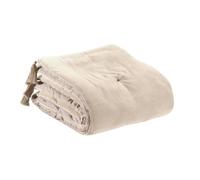 Edredon pompons Elise grege 80 x 180 cm Vivaraise