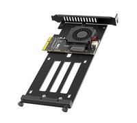 EDSFF Carte Adaptateur SSD pour emplacements hôtes, Plateau de Disque E1.S E3.S avec Ventilateur de Refroidissement et Pleine Hauteur pour Construction de Stockage de Serveur