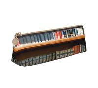 EdsfFehs Bibliothèque Bibliothèque Imprimée Trousse à crayons en cuir Triangle Papeterie Sac de rangement Simple Mode