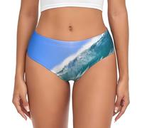 EdsfFehs Big Ocean Wave Hd Print Slip pour femme, confortable, respirant, léger pour le sport et le quotidien, Noir , M
