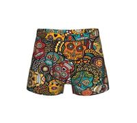 EdsfFehs Boxer imprimé Sugar And Skulls pour homme, doux, respirant, taille élastique confortable, Noir , 3XL