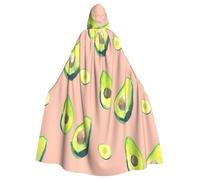 EdsfFehs Cape à capuche unisexe pour adulte avec impression de nombreuses images d'avocat, cape pleine longueur, accessoire de costume de carnaval et de cosplay