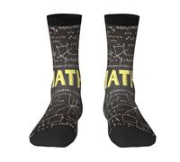 EdsfFehs Chaussettes imprimées mathématiques pour l'école, unisexe, adaptées à la plupart des personnes ayant des longueurs de pied de 36 à 45, 3 noir, Taille unique