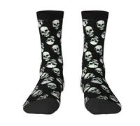 EdsfFehs Chaussettes noires avec imprimé tête de mort, unisexe, adaptées à la plupart des personnes ayant des longueurs de pied de 36 à 45, 2 Noir-1, Taille unique