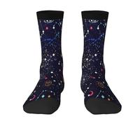 EdsfFehs Chaussettes unisexes avec impression carte constellation étoilée, convient à la plupart des personnes ayant une longueur de pied de 36 à 45, 2 Noir-1, Taille unique