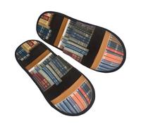EdsfFehs Chaussons doux pour bibliothèque 1 imprimé, chaussures d'intérieur chaudes et confortables pour homme et femme