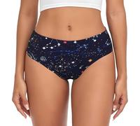 EdsfFehs Culotte pour femme avec imprimé carte constellation étoilée, confortable, respirant, léger pour le sport et le quotidien, Noir , S