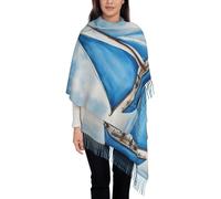 EdsfFehs Écharpe douce avec imprimé voilier bleu, châle léger pour l'automne et l'hiver
