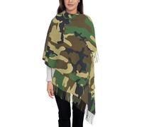 EdsfFehs Écharpe légère et chaude à imprimé camouflage militaire vert doux pour l'automne et l'hiver