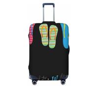 EdsfFehs Flip Flops Calligraphie Chaussures de plage Imprimé Bagages Housse de Valise Fashion Protecteur Lavable Résistant aux Rayures, Noir , S
