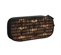 EdsfFehs Grande capacité Bibliothèque Bibliothèque Imprimée Bibliothèque Bibliothèque Double Couche Trousse à Crayon Fermeture Éclair Multi Compartiments Portable, Noir , Taille unique, Ensemble