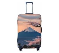 EdsfFehs Housse de bagage imprimée paysage du Japon Mount Fuji, protection de valise tendance, lavable et résistante aux rayures, Noir , S