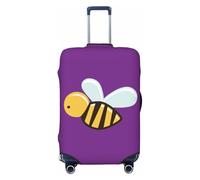 EdsfFehs Housse de valise à imprimé abeille de dessin animé, lavable, légère et tendance pour une identification facile, Noir , XL