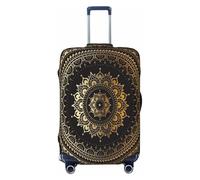 EdsfFehs Housse de valise à imprimé mandala, lavable, légère et tendance pour une identification facile, Noir , XL