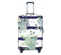 EdsfFehs Housse de valise à rayures avec imprimé succulentes, lavable, légère et tendance pour une identification facile, Noir , XL