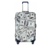 EdsfFehs Housse de valise avec imprimé dollar amusant, lavable, légère et tendance pour une identification facile, Noir , S