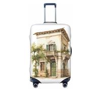 EdsfFehs Housse de valise, bâtiment antique avec branche d'olivier romaine et imprimé grec, lavable, léger, tendance pour une identification facile, Noir , L