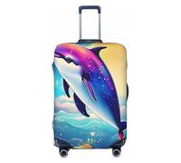 EdsfFehs Housse de valise colorée avec imprimé dauphin, ciel étoilé, lavable, léger, tendance pour une identification facile, Noir , XL