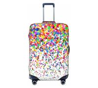 EdsfFehs Housse de valise imprimée à pois colorés, lavable, légère et tendance pour une identification facile, Noir , S