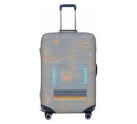 EdsfFehs Housse de valise imprimée avec code de programmation, lavable, légère et tendance pour une identification facile, Noir , L