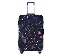 EdsfFehs Housse de valise imprimée carte constellation étoilée, lavable, légère, tendance pour une identification facile, Noir , L