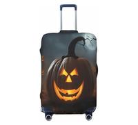 EdsfFehs Housse de valise imprimée citrouille fantôme d'Halloween, lavable, légère, tendance pour une identification facile, Noir , S
