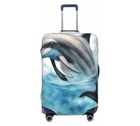 EdsfFehs Housse de valise imprimée dauphin regardant vous, lavable, légère, tendance pour une identification facile, Noir , S