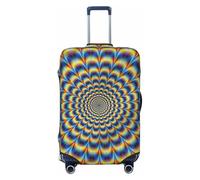 EdsfFehs Housse de valise imprimée GIF à illusion d'optique en spirale, lavable, légère et tendance pour une identification facile, Noir , S