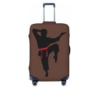 EdsfFehs Housse de valise imprimée karaté pour homme, lavable, légère et tendance pour une identification facile, Noir , L