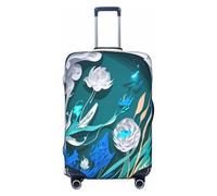 EdsfFehs Housse de valise imprimée libellule bleue - Légère et lavable - Tendance - Pour une identification facile, Noir , S