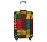 EdsfFehs Housse de valise imprimée patchwork de style africain, lavable, légère et tendance pour une identification facile, Noir , M
