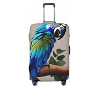 EdsfFehs Housse de valise imprimée perroquet bleu, lavable, légère et tendance pour une identification facile, Noir , S