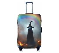 EdsfFehs Housse de valise, lavable, légère et tendance pour une identification facile avec chapeau de sorcière et araignées pour Halloween, arc-en-ciel, fantôme, chapeau de sorcière, araignées, Noir