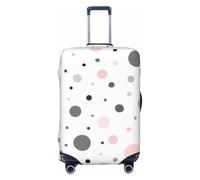 EdsfFehs Housse de valise moderne à pois rose, gris, blanc, lavable, légère et tendance pour une identification facile, Noir , S