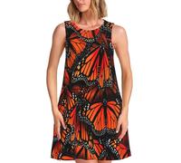 EdsfFehs Monarch Butterflies. Robe sans manches pour femme, robe d'été décontractée avec poches, Noir , 3XL