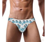 EdsfFehs Slip de bikini imprimé dauphin qui vous regarde, doux, extensible, respirant, Noir , 4XL