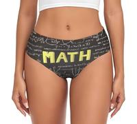 EdsfFehs Slip pour femme imprimé mathématiques pour l'école, confortable, respirant, léger, sport et quotidien, Noir , L