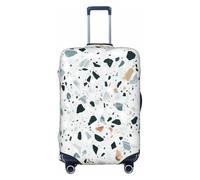 EdsfFehs Terrazzo Housse de bagage à motif marbré pastel, protection de valise tendance, lavable et résistante aux rayures, Noir , M