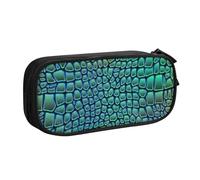 EdsfFehs Trousse à crayons de grande capacité avec fermeture éclair double couche Motif peau d'alligator, Noir , Taille unique, Ensemble cartable