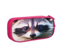 EdsfFehs Trousse à crayons de grande capacité avec fermeture éclair double couche Motif petit raton laveur, rose, Taille unique, Ensemble cartable