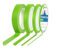 EDSRDRUS Thin Painters Tape 1/8, 1/4, 1/2，3/4，1 inch Width Painter Tape Paint Tape Masking Tape, for DIY, Crafts and Art Paint Big Projects (Green, 1/8"+1/4"+1/2"+3/4" X 4 Rolls)