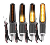 EDSXWUN Moto Clignotants Feux de Feu Clignotant De Moto Feu Clignotant À Eau Courante Ambré Clignotant Intermittent Indicateur De Clignotant Coulant Universel Feu Arrière De Moto