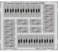 Eduard Accessories 491524 - 1:48 Mer King HC.4 Cargo Ceintures de Sécurité Steel