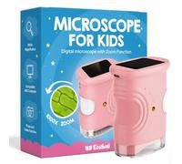 Edubini Microscope numérique pour enfants [grossissement 1000x] - Microscope de poche portable pour le jardin, la forêt et les expériences - Jouet microscope pour enfants avec écran HD numérique