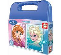 Educa - 16511 - Koffer Puzzle - Reine des Neige - 2 x 20 Pièces Rose L