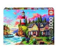 Educa - Puzzle de 3000 pièces pour Adultes | Phare Près de l'Océan. Mesure: 120 x 85 cm | Comprend Un Service de pièce Perdue au Stock d'échappement | À partir de 14 Ans (18507)