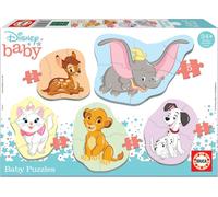 Educa 18591, Disney, Set de puzzles pour bébé avec 5 puzzles pour les enfants à partir de 24 mois, Bambi, Dumbo, 101 Dalmatiens, Aristocats, Le Roi Lion