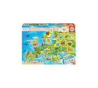 Educa 18607, Carte d'Europe, puzzle de 150 pièces pour enfants à partir de 6 ans, carte géographique, puzzle éducatif